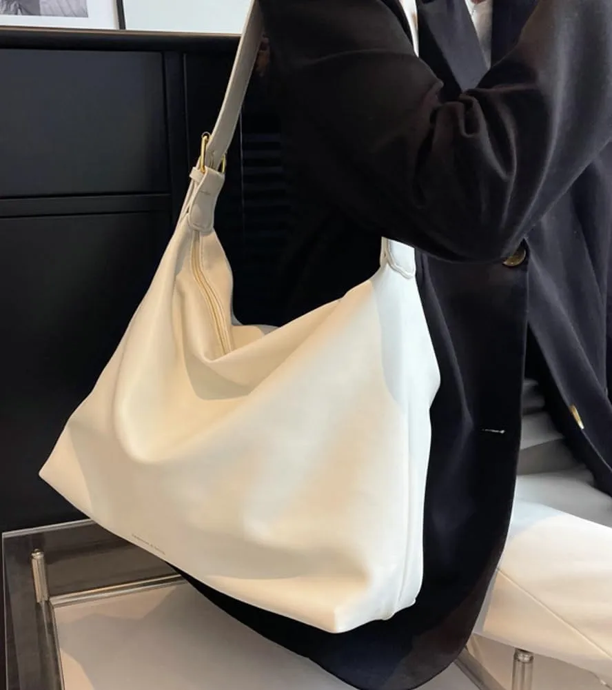 Soft Crossbody Tote Bags for Women HandBag PU Leather Slouchy Shoulder Purses Large Capacity Colleage Work Shopping 2024