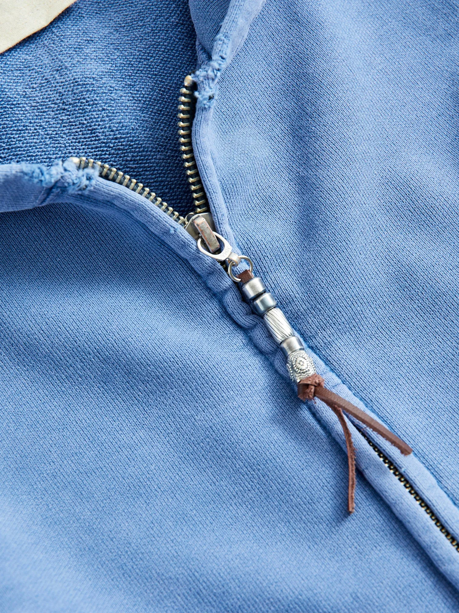 Special Finish Zip Hoodie in Blue