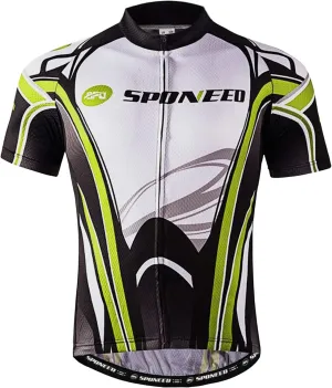 sponeed Men's Cycling Jerseys Tops Biking Shirts Short Sleeve Bike Clothing Full Zipper Bicycle Jacket with Pockets