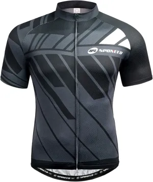 sponeed Men's Cycling Jerseys Tops Biking Shirts Short Sleeve Bike Clothing Full Zipper Bicycle Jacket with Pockets