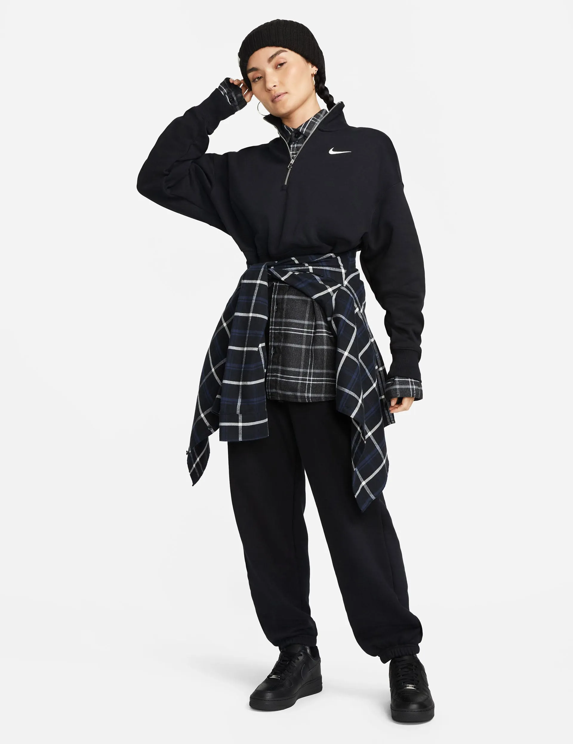 Sportswear Phoenix Fleece Cropped Sweatshirt - Black/Sail