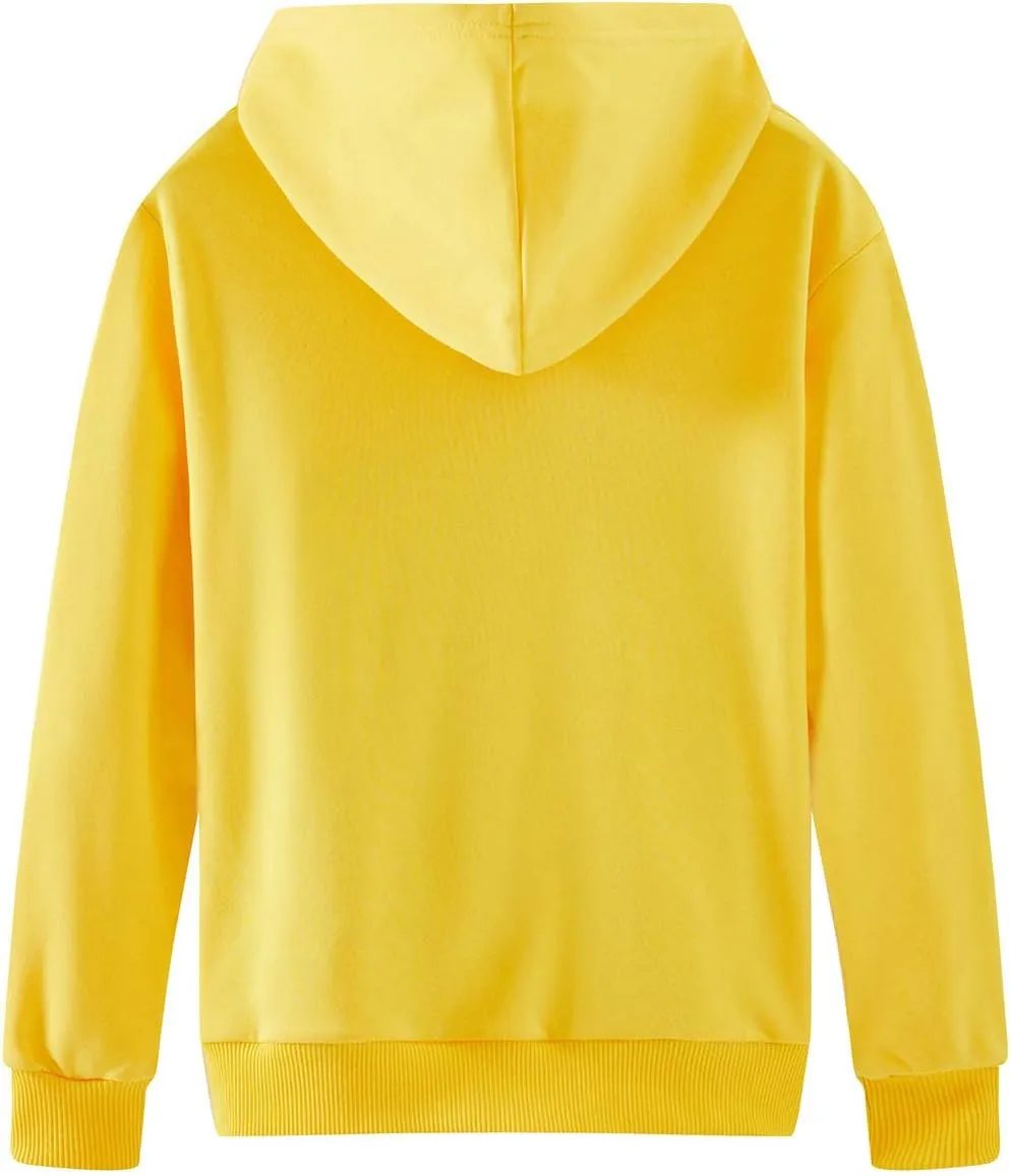Spring&Gege Youth Solid Classic Hoodies Soft Hooded Full Zip Sweatshirts for Children (3-14 Years)