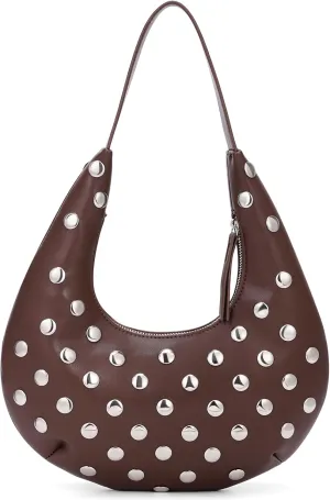 Studded Purse Y2k Bag Small Shoulder Bags for Women Trendy Crescent Studded Handbag Hobo Underarm Bag
