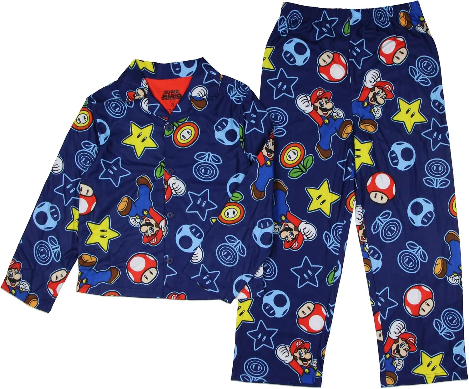 Super Mario Bros. Power Up Print Boy's 2-Piece Pajamas