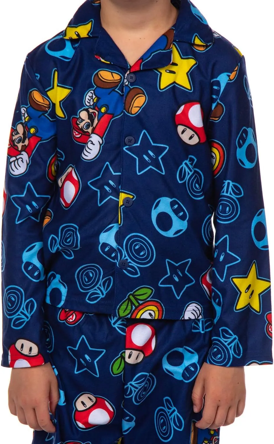 Super Mario Bros. Power Up Print Boy's 2-Piece Pajamas
