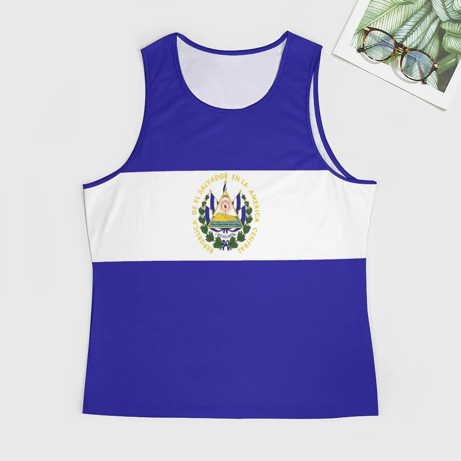 TAIZIYEAH Men's Athletic Sleeveless Shirt Cape Verde Flag Gym Shirts Fitness Running Swim Shirt Workout Tank Tops