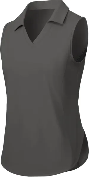 TBMPOY Women's Golf Sleeveless Polo Collared Tennis Tank Tops Shirts UPF 50  Sun Protection Quick Dry Athletic