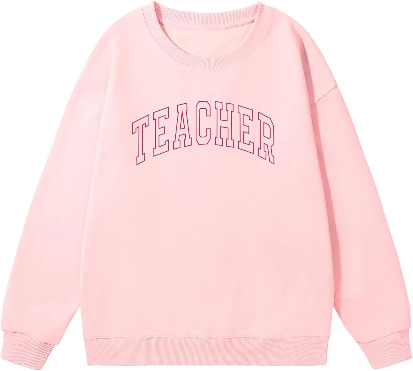 Teacher Sweatshirts for Women Cute Teacher Life Graphic Shirt Inspirational Long Sleeve Crewneck Loose Pullover Tops