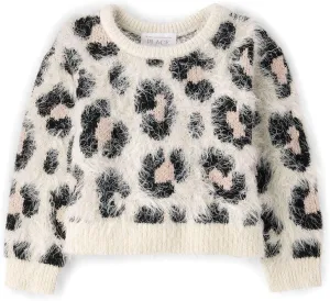 The Children's Place Baby Girls' and Toddler Long Sleeve Crew Neck Pullover Sweater