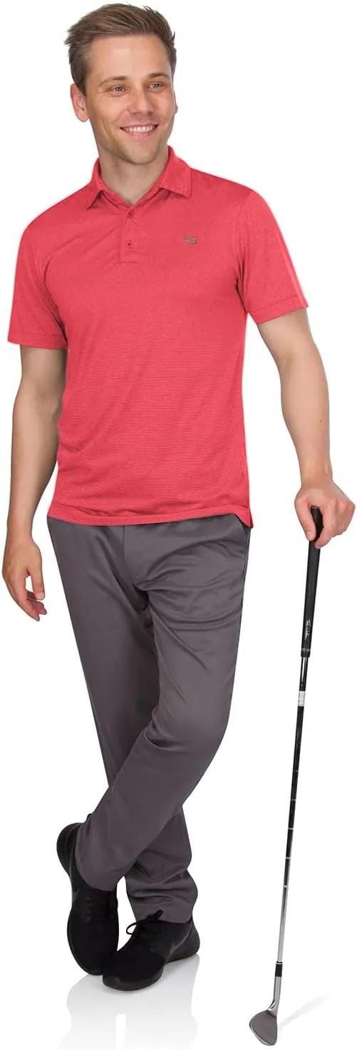 Three Sixty Six Golf Shirts for Men - Mens Quick Dry Polo Shirt - 4-Way Stretch & UPF 50