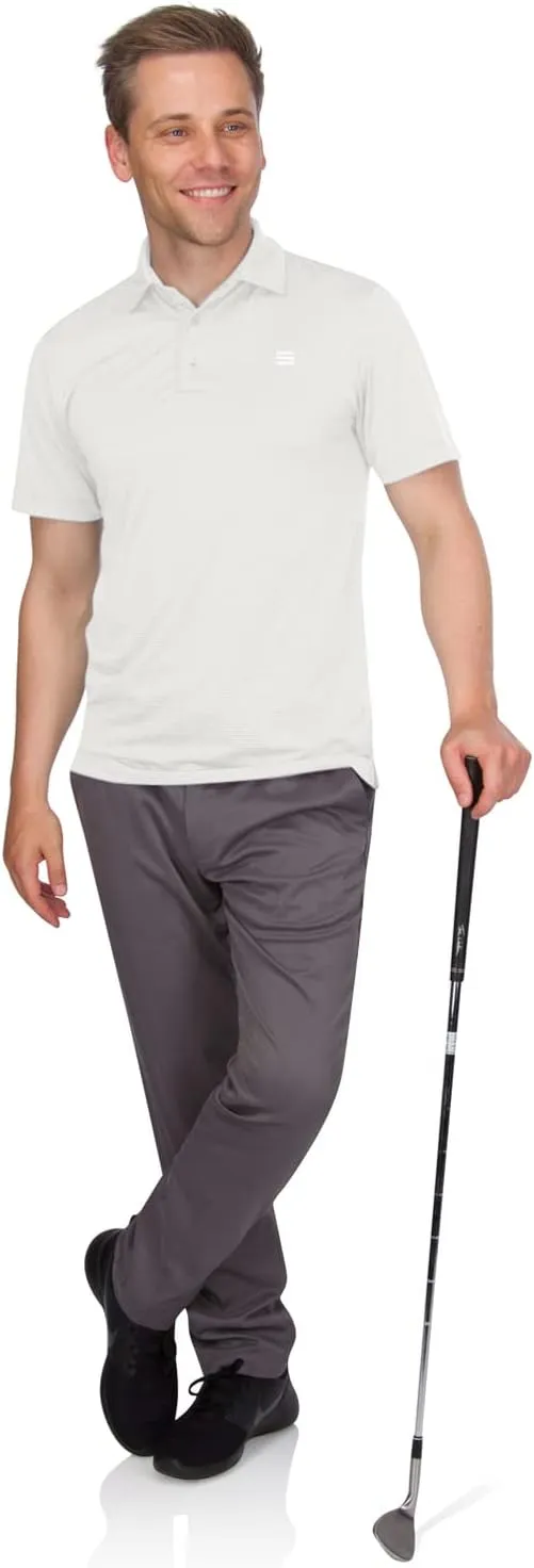Three Sixty Six Golf Shirts for Men - Mens Quick Dry Polo Shirt - 4-Way Stretch & UPF 50