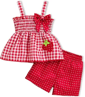 Toddler Girl Clothes Baby Girl Summer Outfits Ruffle Sleeveless Shirts Linen Tops Shorts Set for Girl Clothing