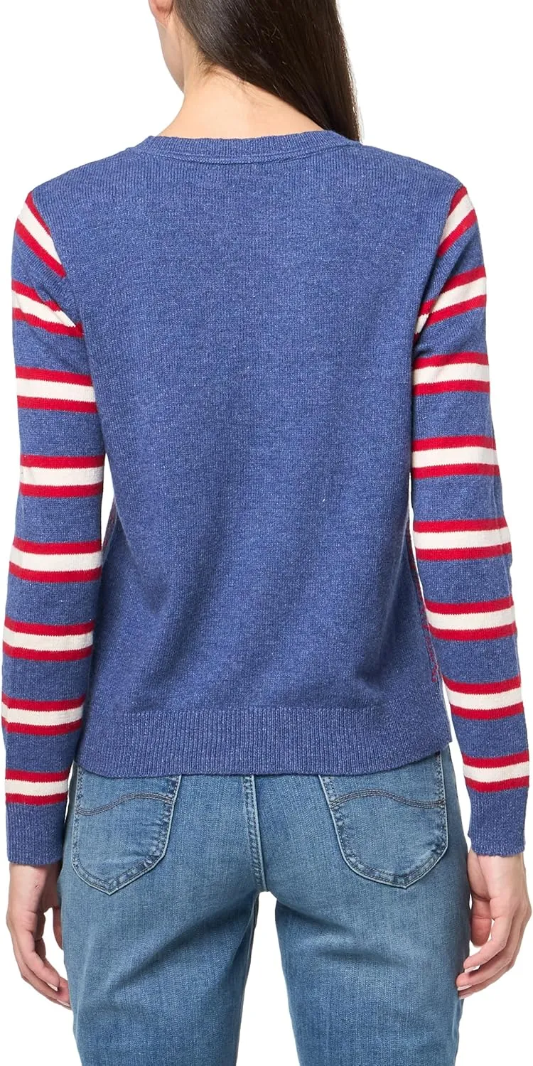 Tommy Hilfiger Women's Crewneck Long Sleeve Multi Color Sportswear Top