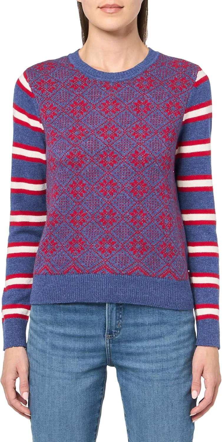 Tommy Hilfiger Women's Crewneck Long Sleeve Multi Color Sportswear Top