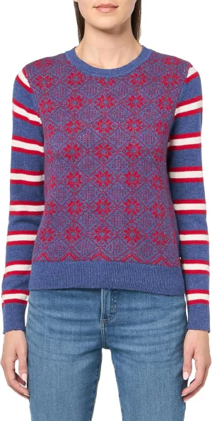 Tommy Hilfiger Women's Crewneck Long Sleeve Multi Color Sportswear Top