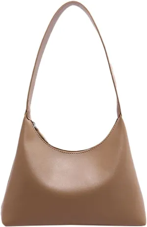 Trendy Vegan Leather Shoulder Bag for Women Small Dumpling Tote Purse Casual Handbag Elegant Solid Satchel