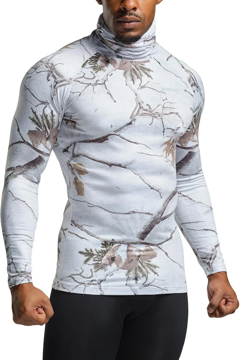 TSLA Men's UPF 50  Mock Long Sleeve Compression Shirts, Athletic Workout Shirt, Base Layer for Water Sports