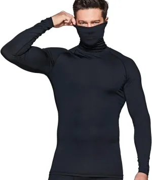 TSLA Men's UPF 50  Mock Long Sleeve Compression Shirts, Athletic Workout Shirt, Base Layer for Water Sports