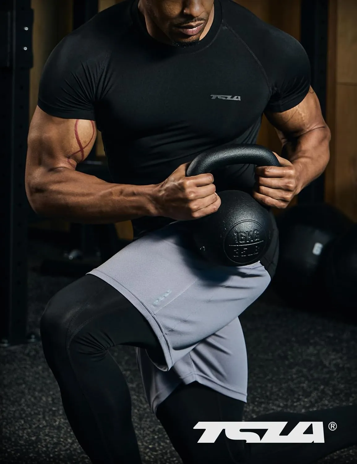 TSLA Men's UPF 50  Quick Dry Short Sleeve Compression Shirts, Athletic Workout Shirt, Water Sports Rash Guard