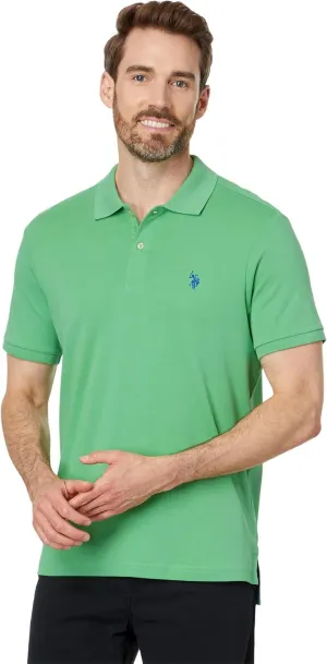 U.S. Polo Assn. Men's Solid Short Sleeve Interlock Polo Shirt, Golf Shirts for Men, Business Casual Polos