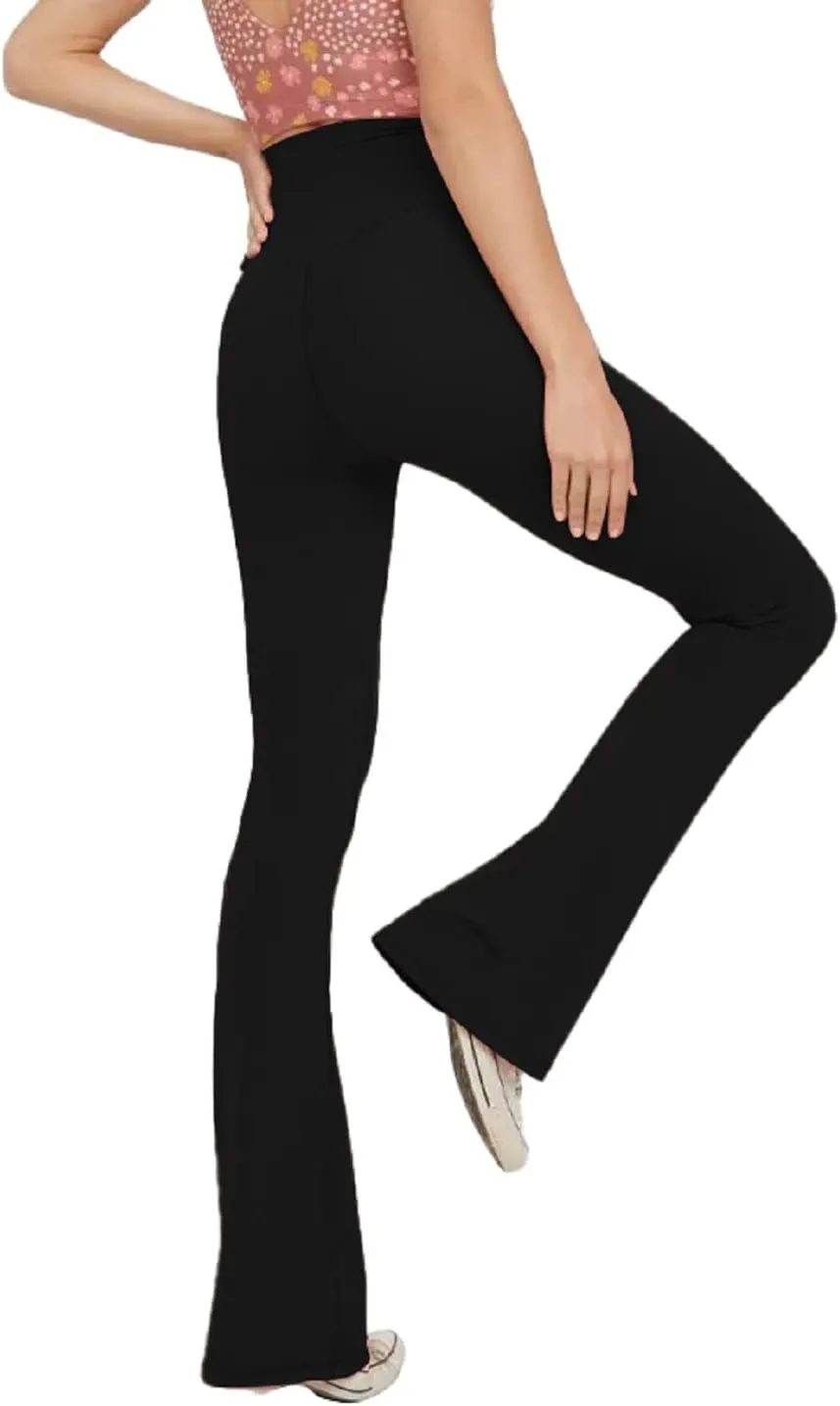 viehunt Womens Crossover Flare Leggings High Waisted Casual Cute Stretchy Full Length Workout Elegant Yoga Pants
