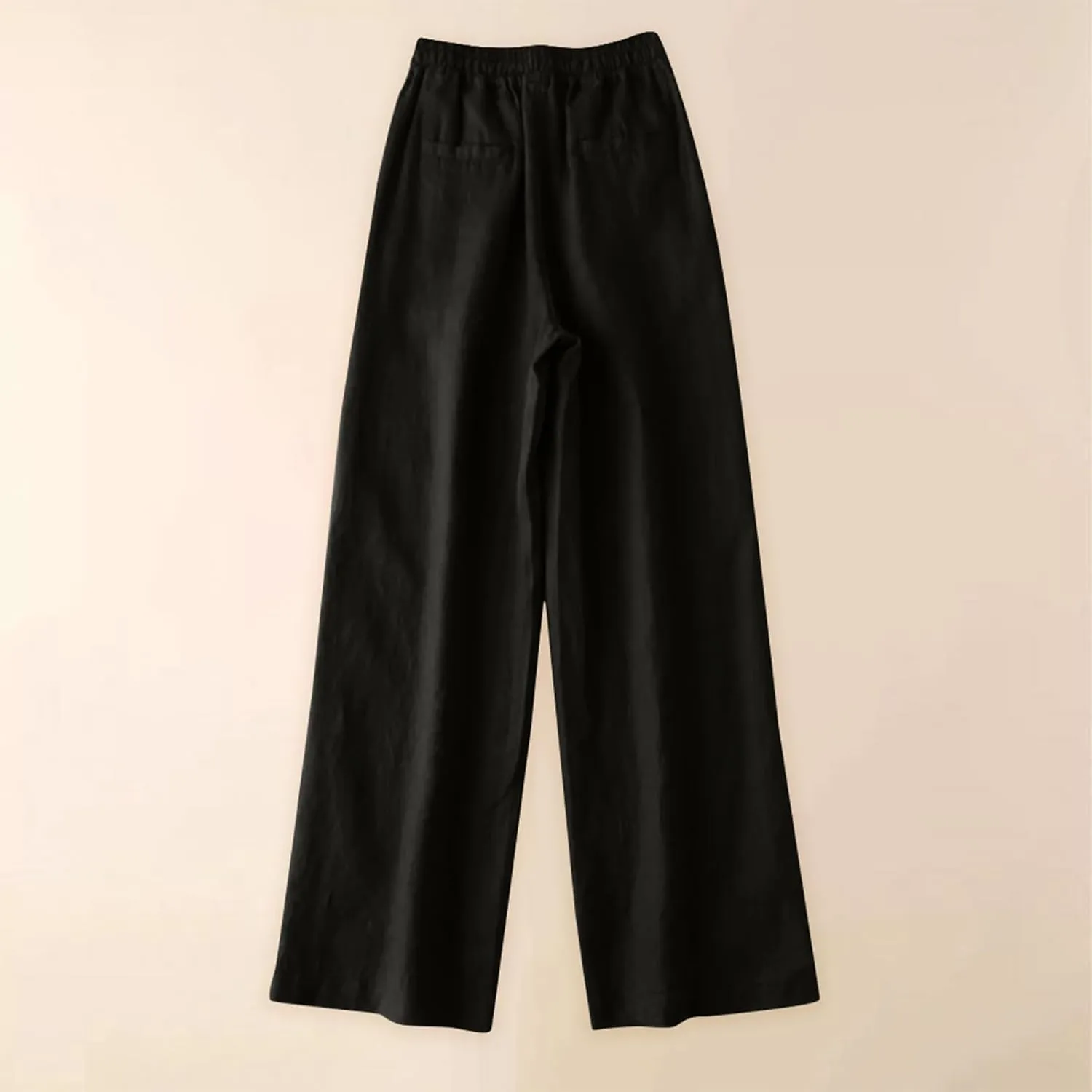 Wide Leg Pants for Women, Straight Leg Drawstring Linen Pants Wide High