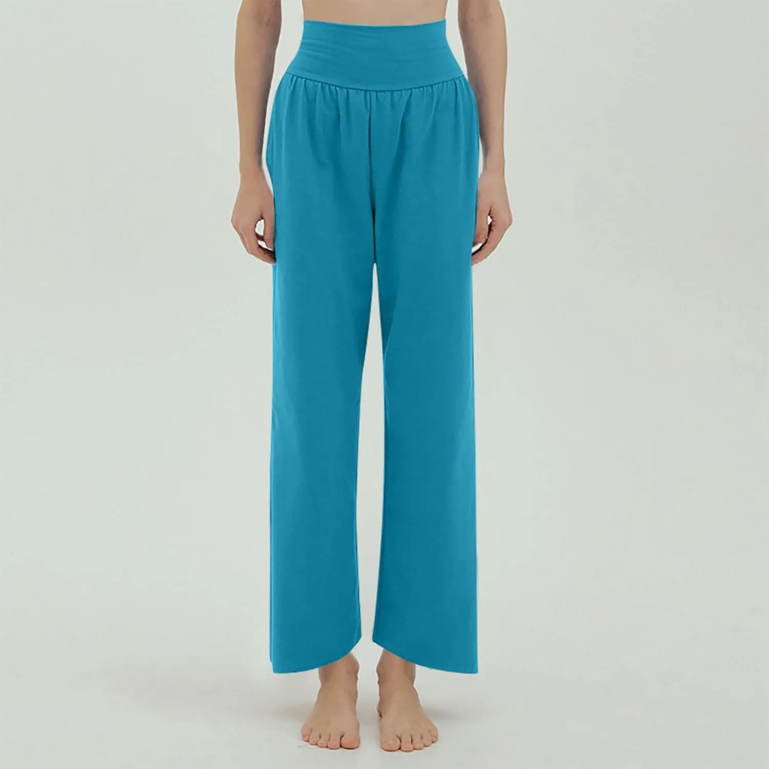 Women's 2024 Casual Solid Pants Fashion Elastic Waist Trousers with Pockets High Waist Leggings Lounger Sweatpants