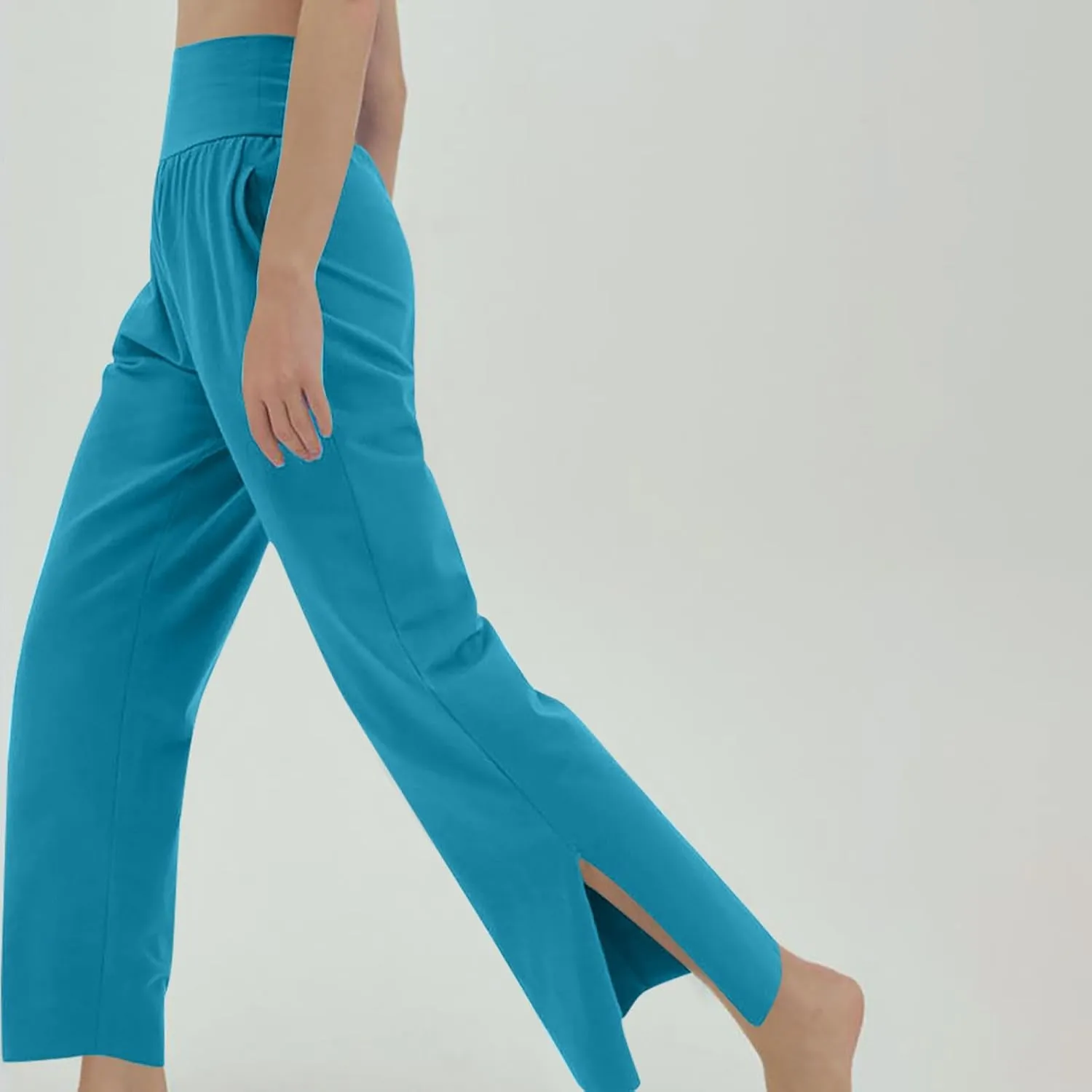 Women's 2024 Casual Solid Pants Fashion Elastic Waist Trousers with Pockets High Waist Leggings Lounger Sweatpants
