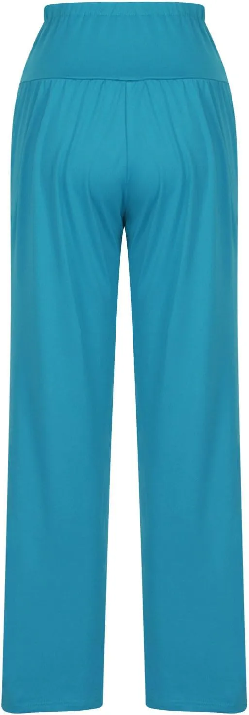Women's 2024 Casual Solid Pants Fashion Elastic Waist Trousers with Pockets High Waist Leggings Lounger Sweatpants