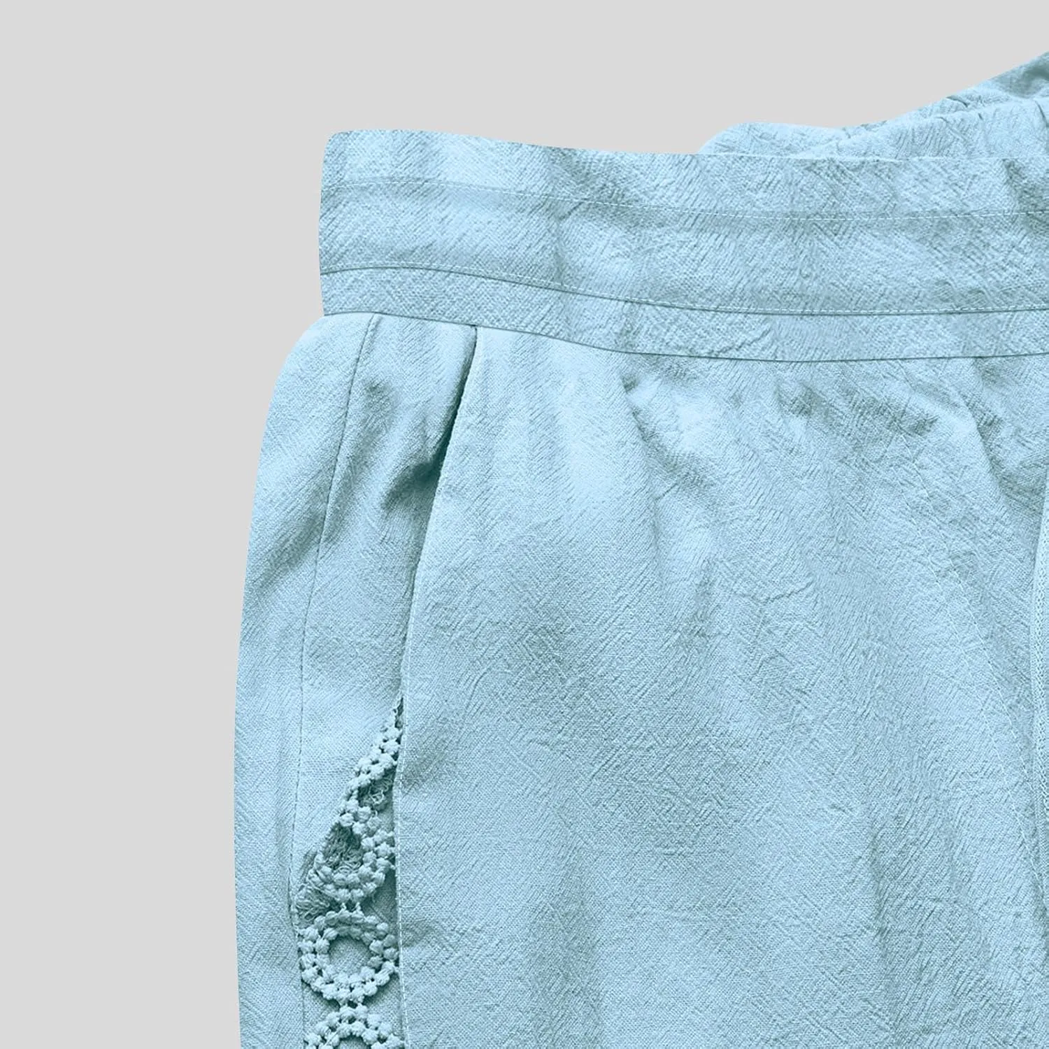 Womens Casual Cotton Linen Pants Trendy Drawstring Side Hollow Trousers Summer Vacation Lounge Travel Outfits 2025