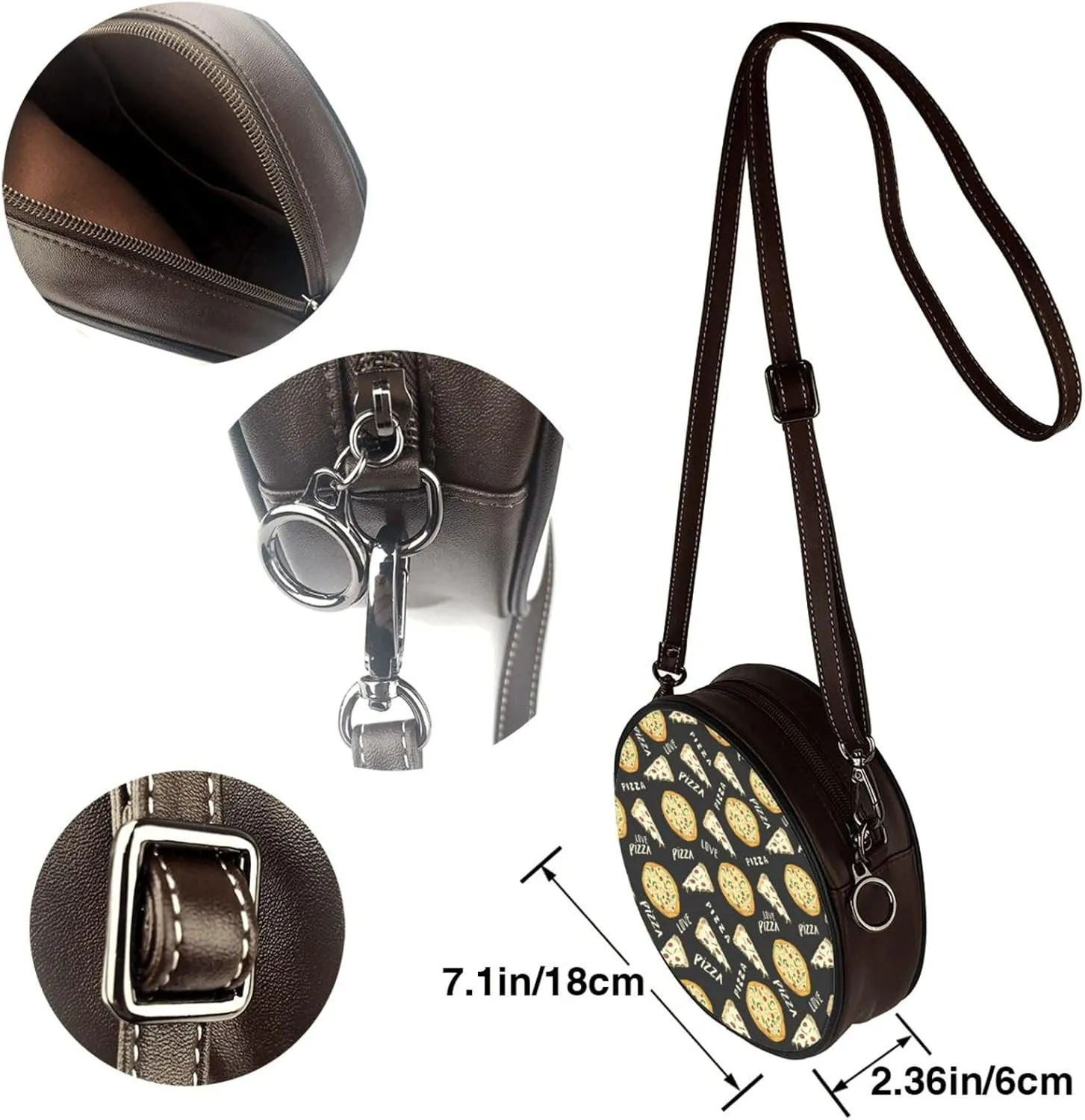 Women's Crossbody Purse - PU Leather Crossbody Bags for Women, Circle Purse Bag for Travel Business Party