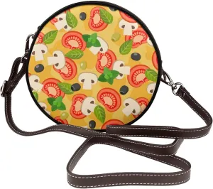 Women's Crossbody Purse - PU Leather Crossbody Bags for Women, Circle Purse Bag for Travel Business Party