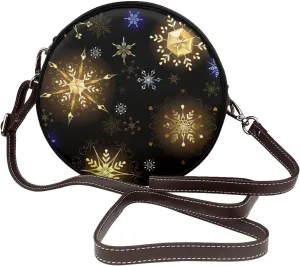 Women's Crossbody Purse - PU Leather Crossbody Bags for Women, Circle Purse Bag for Travel Business Party
