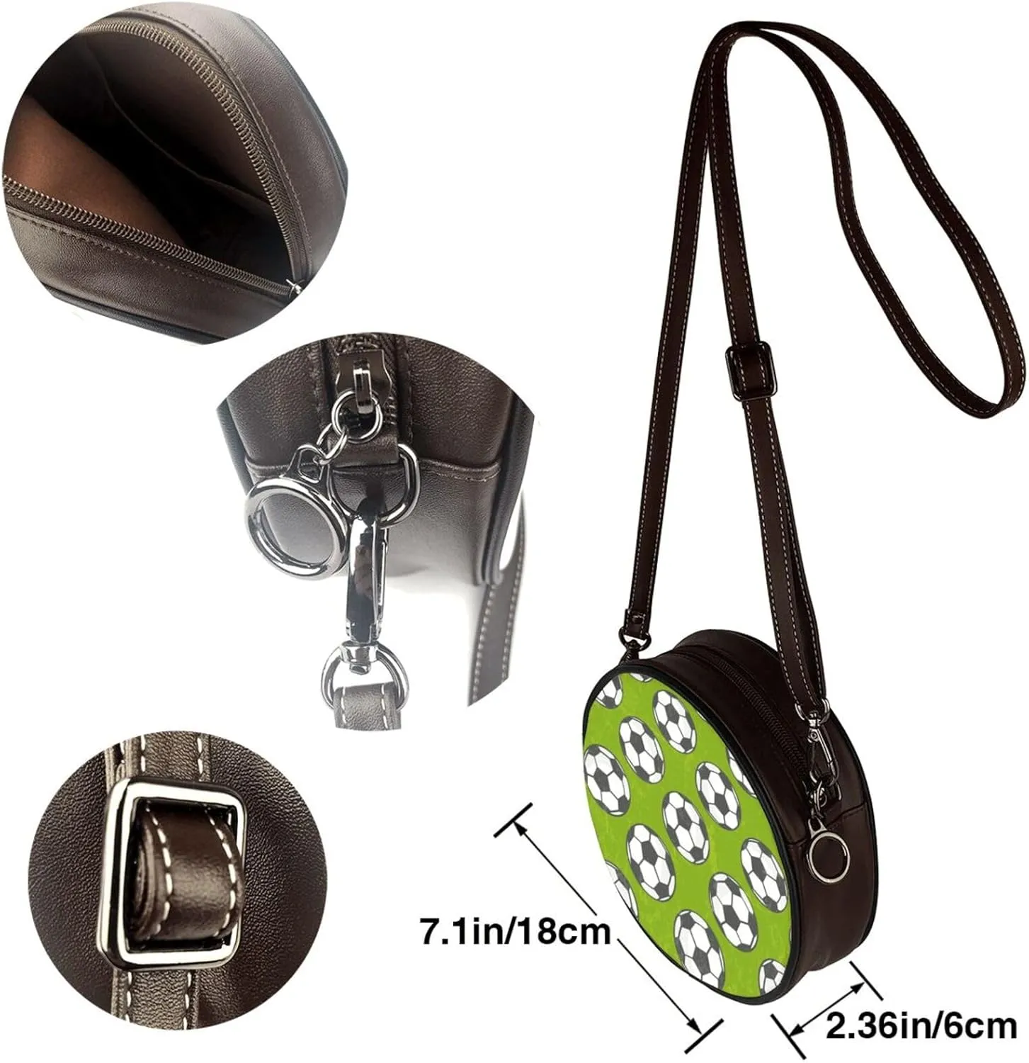 Women's Crossbody Purse - PU Leather Crossbody Bags for Women, Circle Purse Bag for Travel Business Party