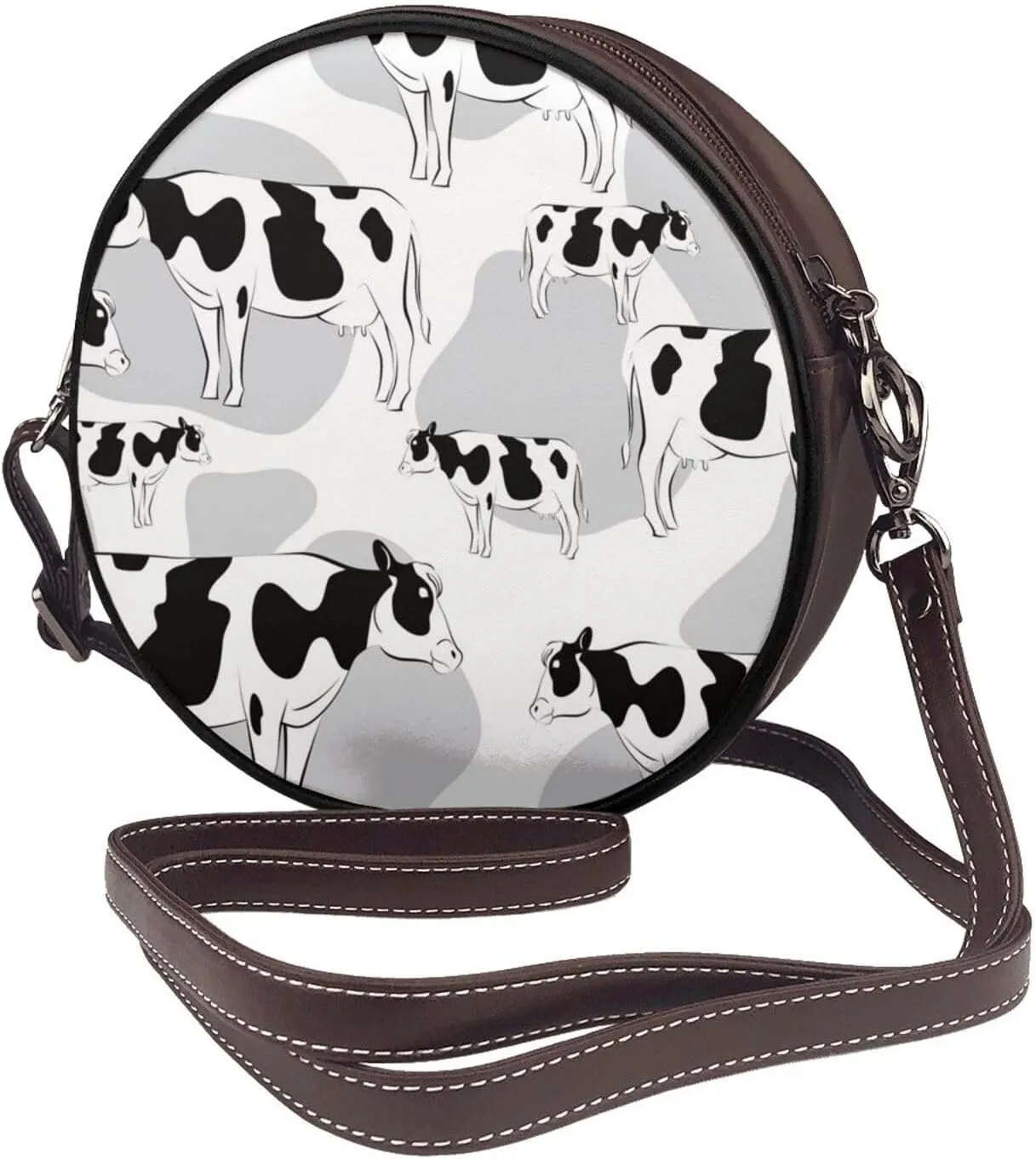 Womens Crossbody Shoulder Bag Circle Purse Clutch Evening Small PU Leather Handbag Fashion Wallet