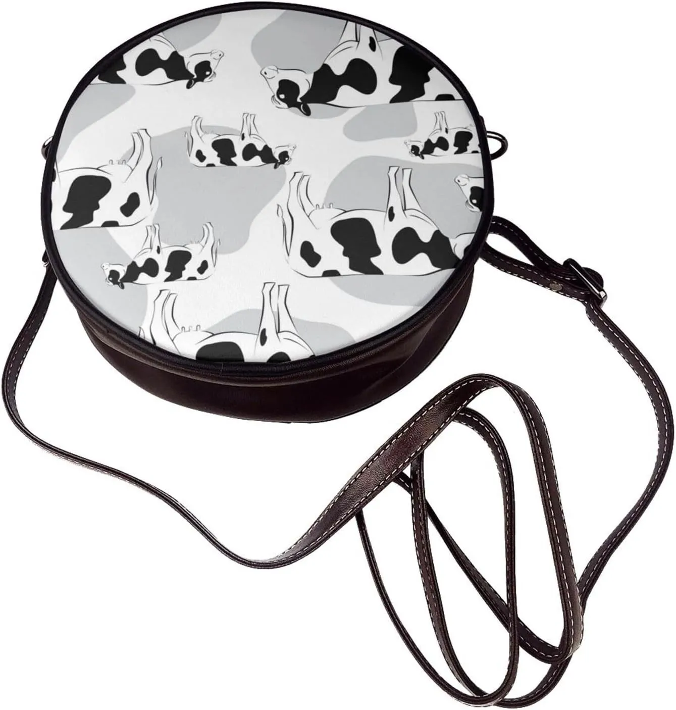 Womens Crossbody Shoulder Bag Circle Purse Clutch Evening Small PU Leather Handbag Fashion Wallet