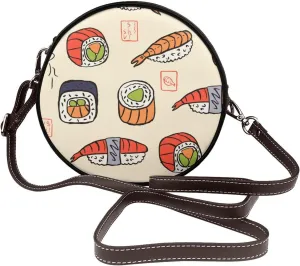 Womens Crossbody Shoulder Bag Circle Purse Clutch Evening Small PU Leather Handbag Fashion Wallet