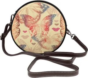 Womens Crossbody Shoulder Bag Circle Purse Clutch Evening Small PU Leather Handbag Fashion Wallet