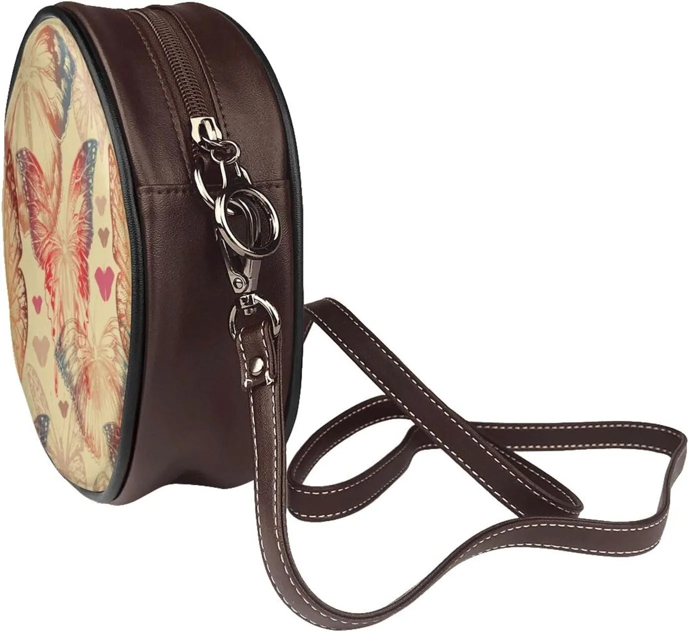 Womens Crossbody Shoulder Bag Circle Purse Clutch Evening Small PU Leather Handbag Fashion Wallet