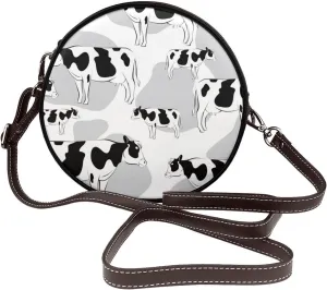 Womens Crossbody Shoulder Bag Circle Purse Clutch Evening Small PU Leather Handbag Fashion Wallet
