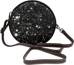 Women's Faux Leather Crossbody Bag Handle Circle Bag Mini Purse Clutch Handbag
