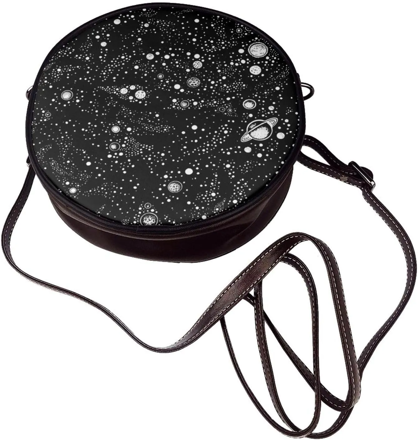 Women's Faux Leather Crossbody Bag Handle Circle Bag Mini Purse Clutch Handbag