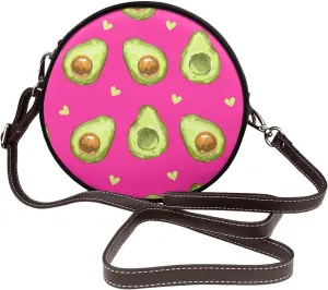 Women's Faux Leather Small Circle Crossbody Purse Shoulder Bag Handbag Sling Bag for Women