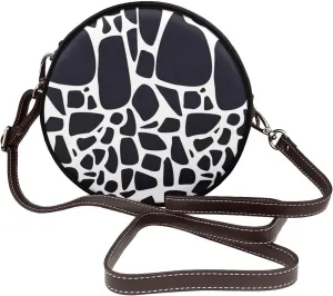 Women's Faux Leather Small Circle Crossbody Purse Shoulder Bag Handbag Sling Bag for Women