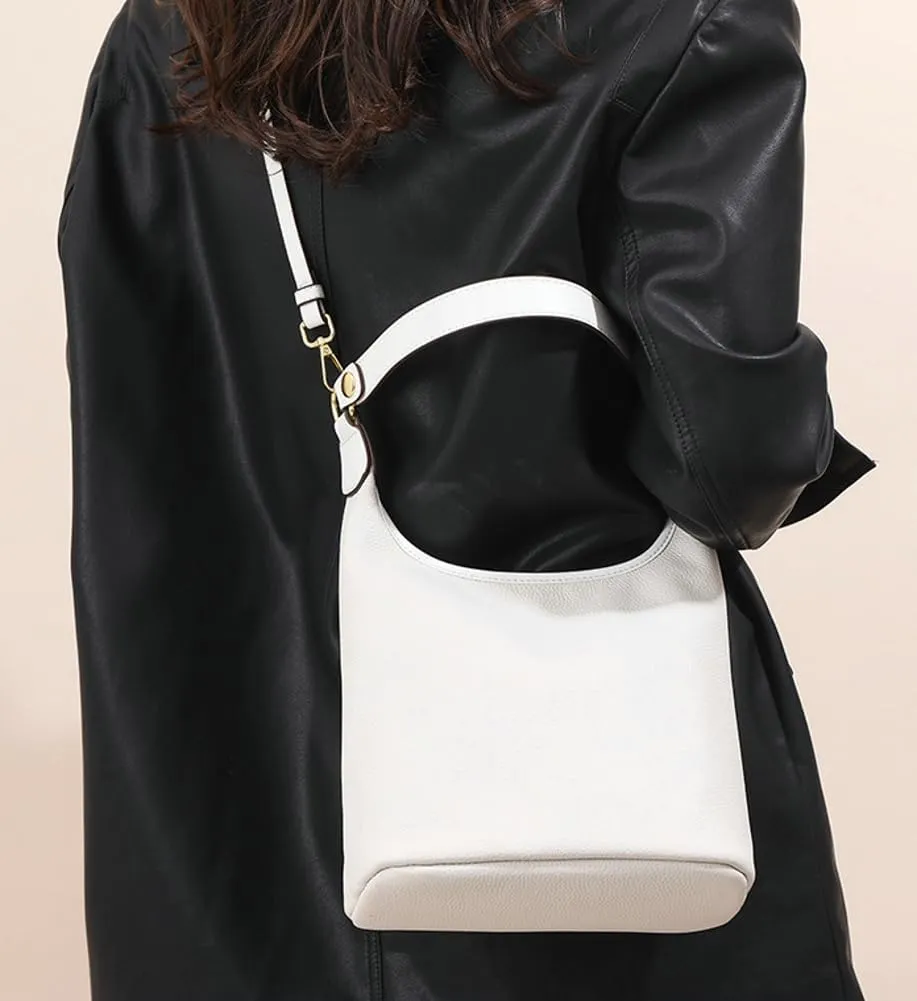 Womens Genuine Leather Purses Shoulder Handbags Crossbody Bag Trendy Bucket Satchel Phone Purse Small Tote Bag
