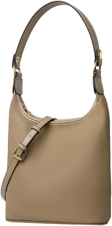 Womens Genuine Leather Purses Shoulder Handbags Crossbody Bag Trendy Bucket Satchel Phone Purse Small Tote Bag