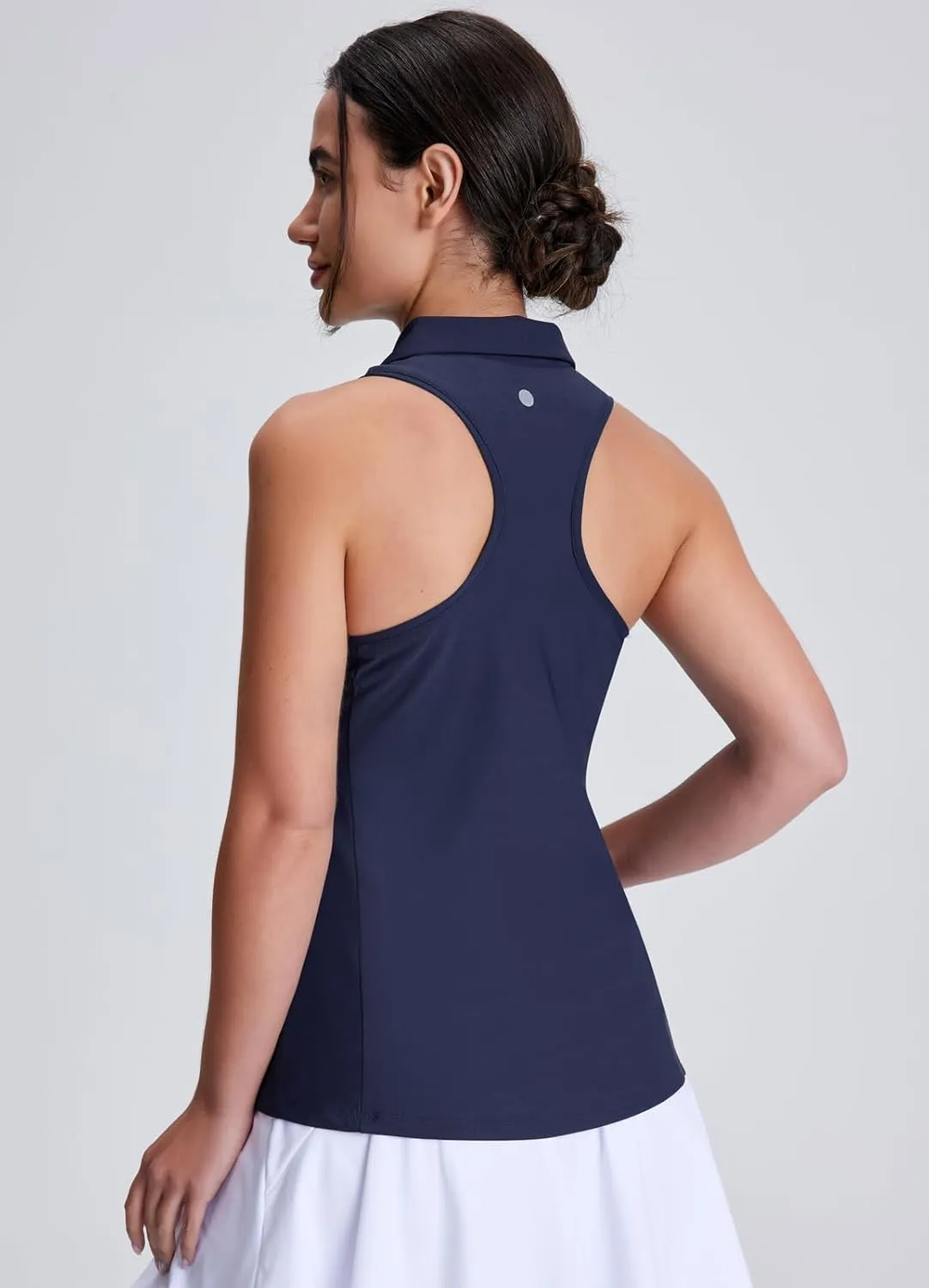 Women's Golf Shirts Sleeveless Racerback Slim Fit Tennis Tank Tops V-Neck Collared Polo Quick Dry UPF 50 