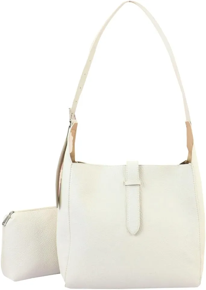 Womens Large Bucket Shoulder Tote Bag Soft Vegan Leather Working Crossbody Purse Casual Handbag Satchel 2pcs