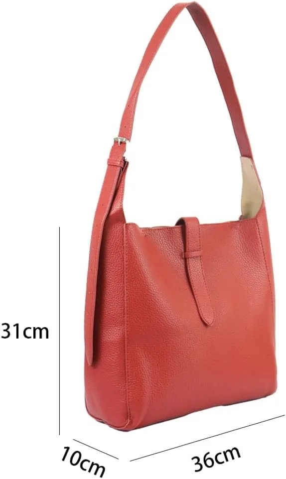 Womens Large Bucket Shoulder Tote Bag Soft Vegan Leather Working Crossbody Purse Casual Handbag Satchel 2pcs