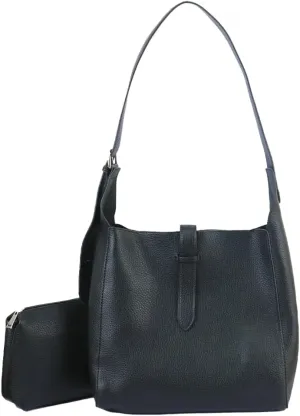 Womens Large Bucket Shoulder Tote Bag Soft Vegan Leather Working Crossbody Purse Casual Handbag Satchel 2pcs